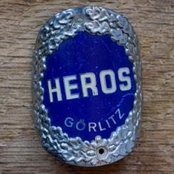 Steuerkopfschild HEROS, 30er Jahre, Originalschild aus Sammlungsbestand 