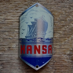 Steuerkopfschild HANSA, 50er Jahre, Originalschild aus Sammlungsbestand 