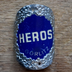 Steuerkopfschild HEROS, 30er Jahre, Originalschild aus Sammlungsbestand 