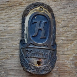 Steuerkopfschild KALKHOFF, 50er Jahre, Originalschild aus Sammlungsbestand 