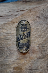 Steuerkopfschild KAYSER, 30er Jahre, Originalschild aus Sammlungsbestand 