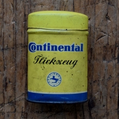Flickzeug Blechdose "CONTINENTAL" orig. 50er Jahre, 61 x 42 x 21 mm, ohne Inhalt 