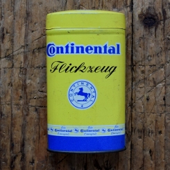 Flickzeug Blechdose "CONTINENTAL" orig. 50er Jahre, 84 x 46 x 23 mm, ohne Inhalt 