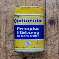Flickzeug Blechdose "CONTINENTAL" orig. 50er Jahre, 72 x 49 x 25 mm, ohne Inhalt 