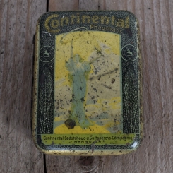 Flickzeug Blechdose "CONTINENTAL" orig. 10er Jahre, 81 x 60 x 25 mm, ohne Inhalt 