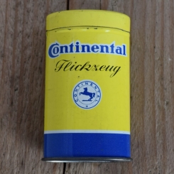 Flickzeug Blechdose "CONTINENTAL" orig. 50er Jahre, 83 x 49 x 26 mm, ohne Inhalt 