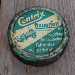 Blechdose "CENTRIX DAUERFETT" orig. 30 er Jahre, 70 x 22 mm, ohne Inhalt 