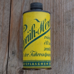 Blechdose "SPRÜH-HEXE" orig. 50 er Jahre, 108 x 47 mm, ohne Inhalt 
