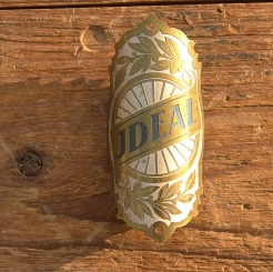 Steuerkopfschild  "IDEAL" universelle Marke 30-50er Jahre, sehr gut erhaltenes Originalschild! Alte Neuware! 