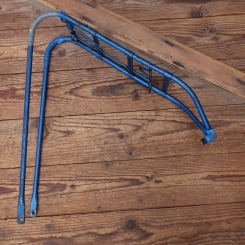 Gepäckträger, orig. 1950er/60er Jahre, mit leichten Gebrauchsspuren, u. A. für Miele und NSU, blau-metallic 