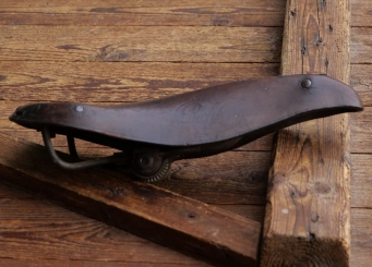 Sattel RICHTER/Leipzig, für Rennrad, Leder, hellbraun, Gestell vernickelt, original 20er Jahre, gebr. 