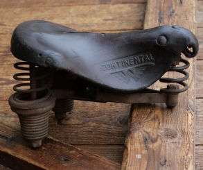 Sattel Damen, WANDERER Continental, für Tourenrad, Leder, braun, Gestell verchromt, original 30er Jahre, gebr. 