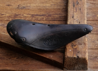 Sattel SELLE ECCO 105, für Rennrad, französisch, Leder, braun, Gestell verchromt/verzinkt, original 30er-50er Jahre, gebr. 