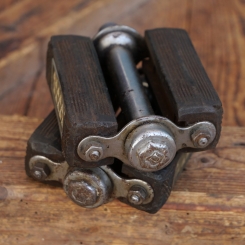 Pedale UNION, Blockpedal für Tourenrad, verchromt, original 30er-50er Jahre, gebr. 