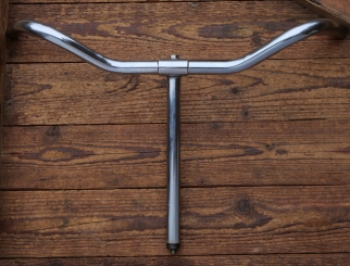 Fahrradlenker, NSU-Form, passend für Tourenräder der 30er-60er Jahre, verchromt, langer Schaft, NOS 