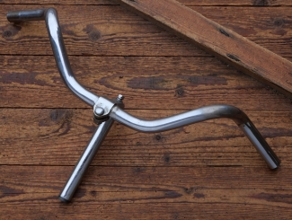 Fahrradlenker mit Vorbau FRIKO, DIAMANT-Kuhhorn-Form, 50er/60er J., verchromt, gebr. 