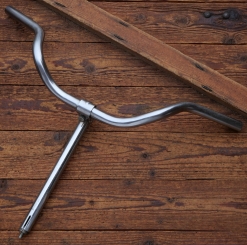 Fahrradlenker mit Vorbau FRIKO, DIAMANT-Kuhhorn-Form, 50er/60er J., verchromt, gebr. 