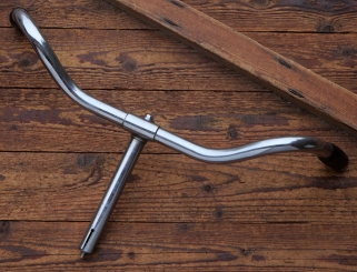 Fahrradlenker NSU-Form, 30er-50er J., verchromt, MIELE-Griffe, gebr. 