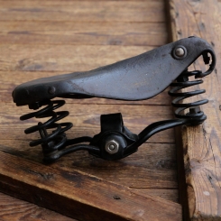 Sattel, Damen, HAMMOCK, Leder braun, Gestell verchromt, 30er J., gebr. 