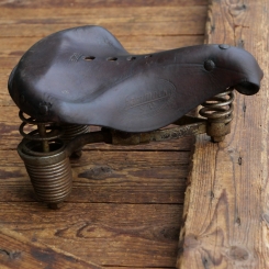 Sattel, Damen, HAMMOCK, Leder braun, Gestell verchromt, 30er J., gebr. 