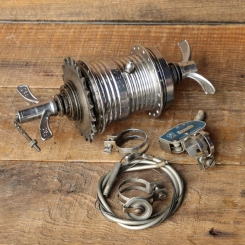 Nabe Hinterrad Fahrrad, F&S Torpedo 3-Gang Mod. 55, original 50er/60er J., verchromt, gebr. 