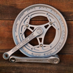 Kurbelgarnitur THUN, für Keillager mit 16,4mm Achse, original 70er/80er J., Alu, NOS 