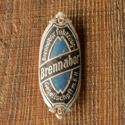 Steuerkopfschild BRENNABOR, Alu lackiert, original 30er/40er Jahre, gebr. 