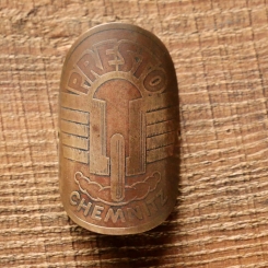 Steuerkopfschild PRESTO, Messing, original 20er/30er Jahre, gebr. 