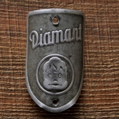 Steuerkopfschild DIAMANT, Alu, original DDR 60er-80er Jahre, gebr. 
