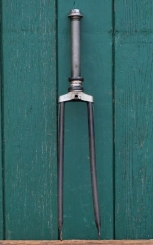 Fahrradgabel 26 Zoll OPEL, schwarz, für Ballonrad 30er J., inkl. orig. Steuersatz verchromt, gebr. 