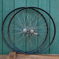 Laufradsatz 26 Zoll (559) für Drahtbereifung, original 1952, Naben: vorn WIPPERMANN/hinten F&S Torpedo, gebr. 