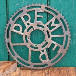 Kettenblatt PREMIER, 10er J., 1/2 Zoll, vernickelt, groß, 60 Zähne, Aufnahme-Durchmesser 55,5mm, gebr. 