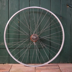 Hinterrad, 27 Zoll (630mm), original 70er/80er J., SCHÜRMANN Alu-Felge silber, Torpedo 3-Gang Nabe, gebr. 