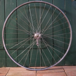 Hinterrad, 28 Zoll (622mm), für Sportrad, Bj. 1963, RIGIDA Stahl-Felge, verchromt, Komet-Nabe, gebr. 