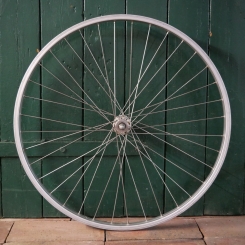 Vorderrad, 26 Zoll (559mm), 80er J., KETTLER Alu-Felge, silber, SACHS Nabe, gebr. 