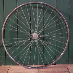 Vorderrad VAN SCHOTHORST, 26 Zoll (559), Stahl verchromt, für Drahtreifen, WECO Nabe, NOS 