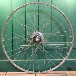 Hinterrad 26 Zoll (590), für Drahtbereifung, WEINMANN Westwood-Felge, Niro, Nabe STURMEY ARCHER 3-Gang, NOS 
