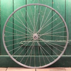 Vorderrad 26 Zoll (559), für Drahtbereifung, VAN SCHOTTHORST Stahl-Felge, Niro, Nabe MAILLARD, NOS 