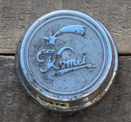 Fahrrad/Moped Klingel Deckel "KOMET", orig. 50er Jahre, verchromt, ohne Unterteil, ggf. Gebrauchsspuren, siehe Bilder 