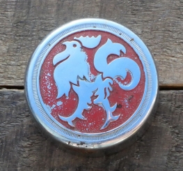 Fahrrad/Moped Klingel Deckel "HAHN IN BACKNANG", orig. 50er Jahre, verchromt, ohne Unterteil, siehe Bilder 