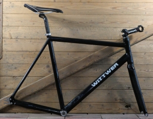 Fahrradrahmen Wittwer, Herrenausführung für Bahnrad 28 Zoll, Aluminium gepulvert, um 2010 