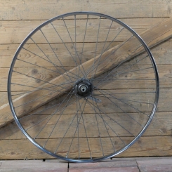 Hinterrad, 26 Zoll (559), 80er J., Felge SCHÜRMANN verchromt, Breite 29 mm, Nabe F&S 3-Gang Mod. S,  gebr. 