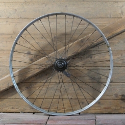 Hinterrad, 26 Zoll (559), 1961, Alu-Rippenfelge, Nabe F&S Komet, gebr. 