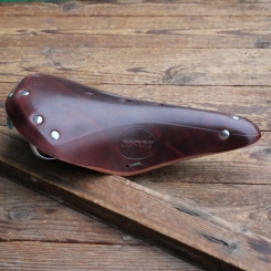 Sattel "YAK", Herren, für Rennrad, Leder, braun, Breite ca. 17 cm, Länge ca. 29cm, Neuware 