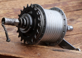 Nabe Hinterrad Fahrrad, F&S Torpedo 3-Gang Mod. 53 "Dicke Berta", Bj. 1955, gebr. 