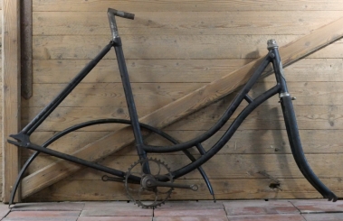 Fahrradrahmen Brennabor, Damenausführung, schwarz, 28 Zoll, frühe 1920er Jahre 