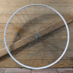 Vorderrad für Drahtbereifung 28 Zoll (635), 1970er/80er J., für Hollandrad, Westwood-Felge weiß, NOS 