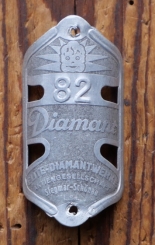 Steuerkopfschild DIAMANT Mod. 82, 30er Jahre, Originalschild aus Sammlungsbestand 