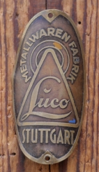 Steuerkopfschild LUCO/Stuttgart, 20er/30er Jahre, Originalschild aus Sammlungsbestand 