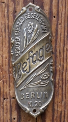 Steuerkopfschild BEFAGE/Berlin, 20er Jahre, Originalschild aus Sammlungsbestand 